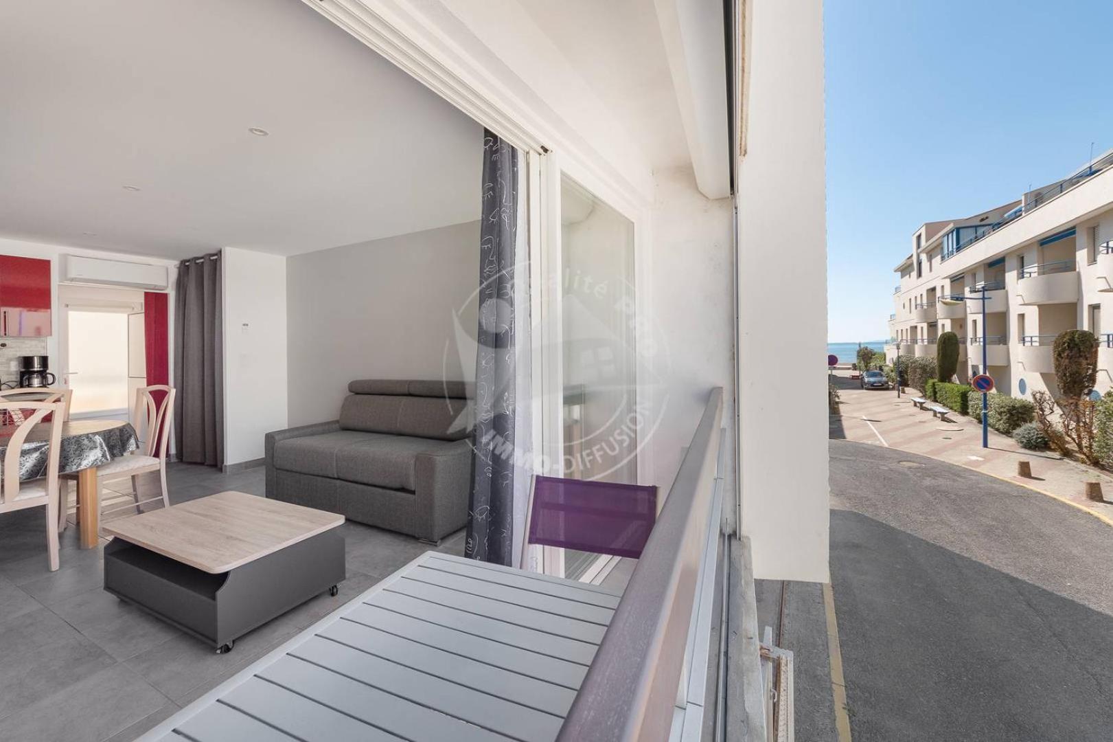 As21512 - Studio Cabine Vue Mer Laterale Avec Parking Prive A 20M De La Plage Le Grau-du-Roi Luaran gambar